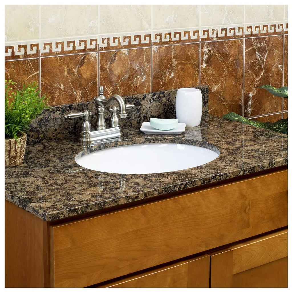 Baltic Brown Granite Vanity Top 25 in x 22 in with Backsplash 8 in Spread X339254
