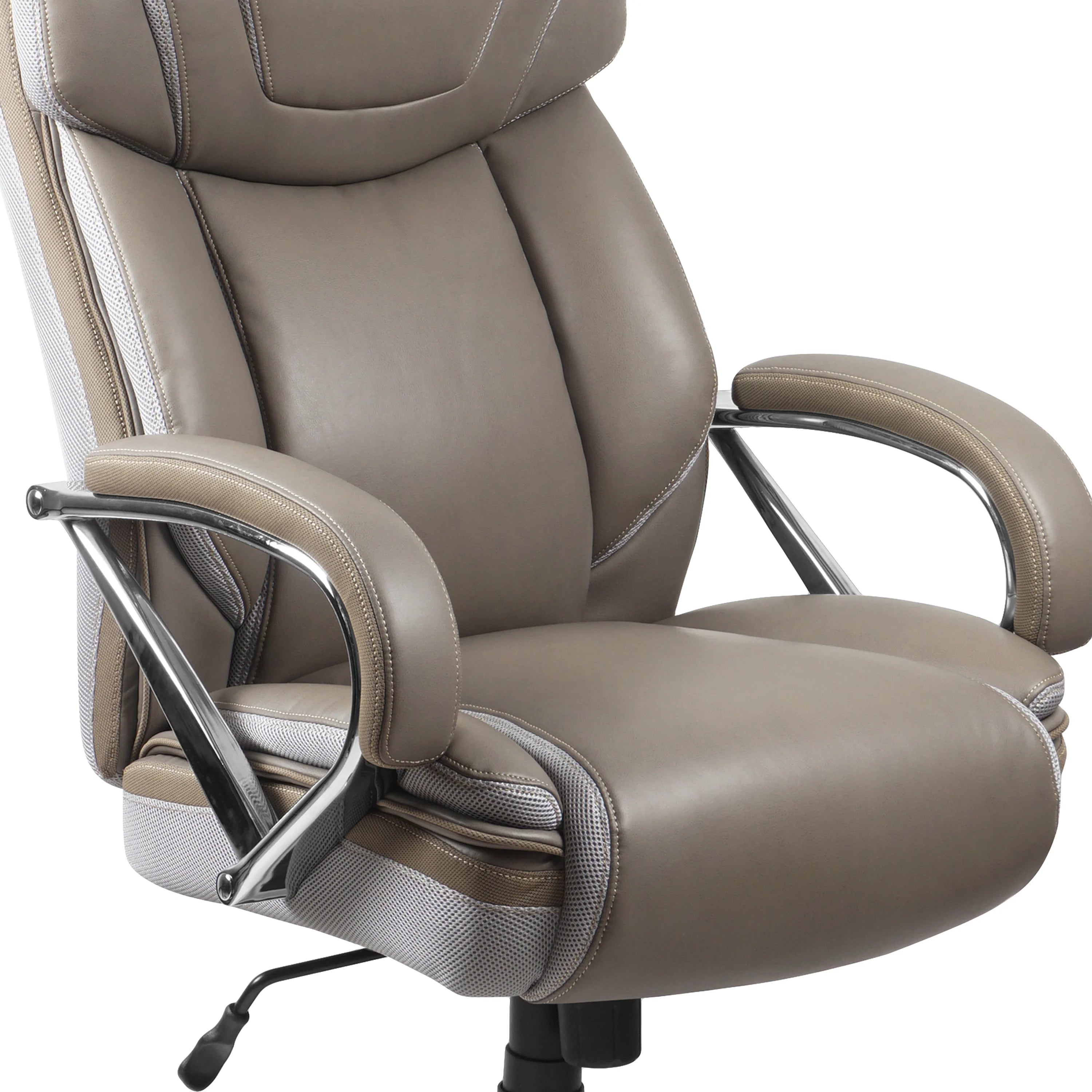 Taupe LeatherSoft Executive Swivel Office Chair Q4688