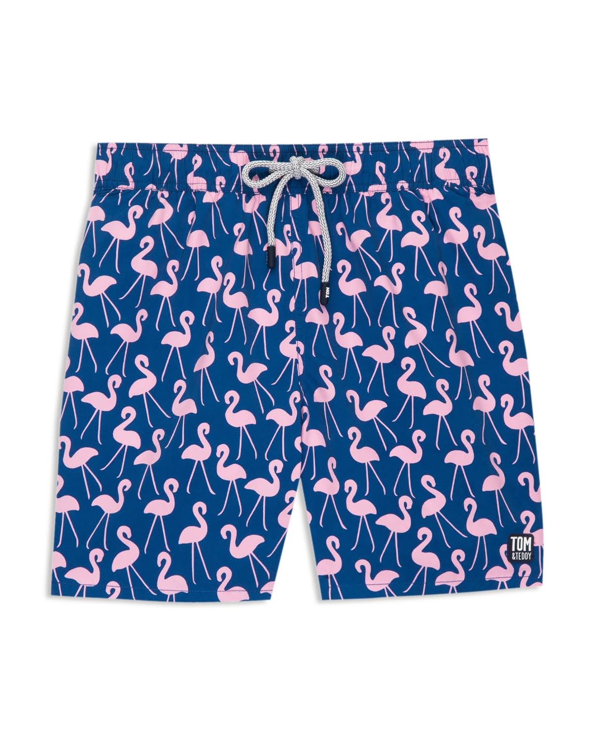 Rose/ Blue Flamingo Print Swim Trunks L4708