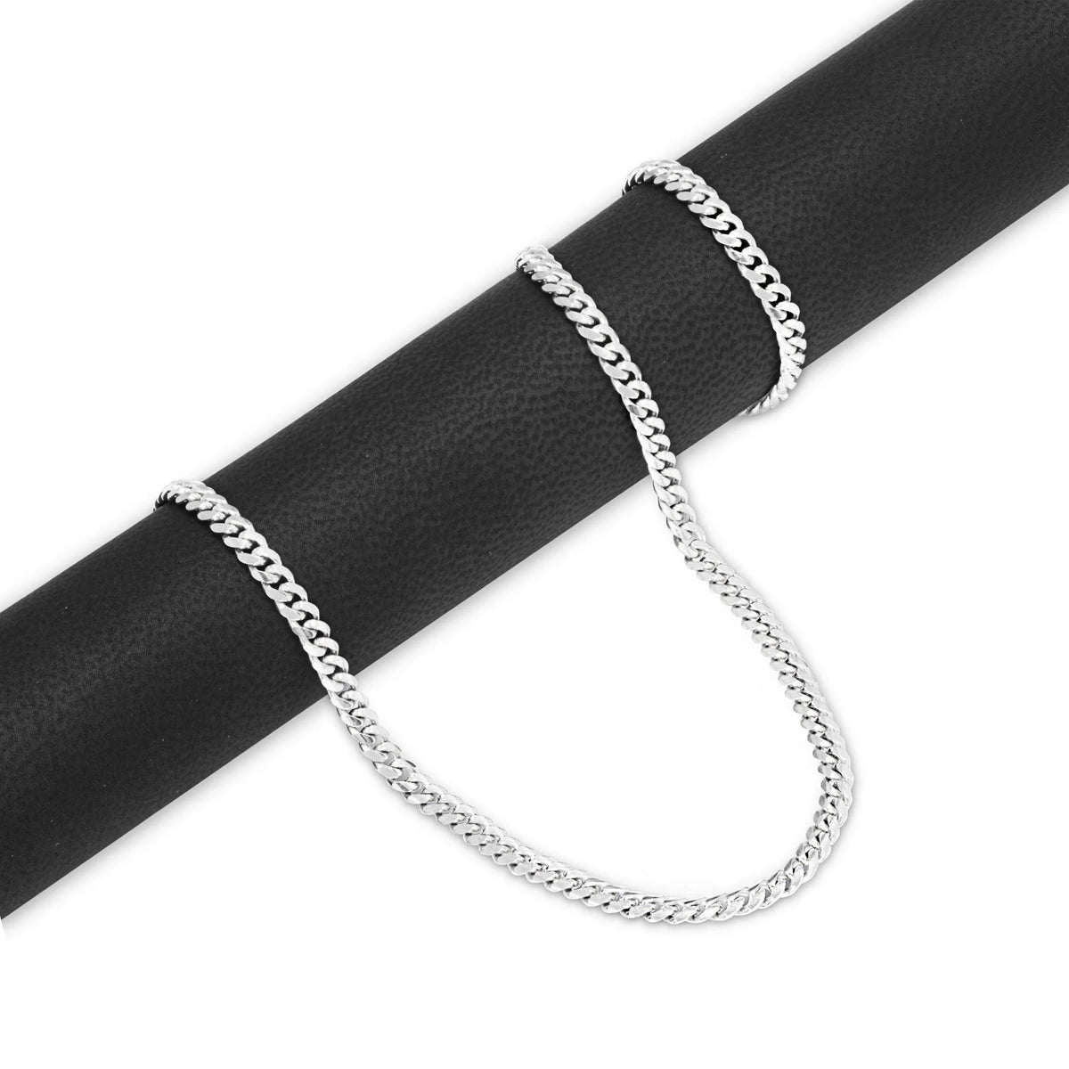 14k White Gold Solid Miami Cuban Link Chain Pendant Necklace 16" - 30" A588688