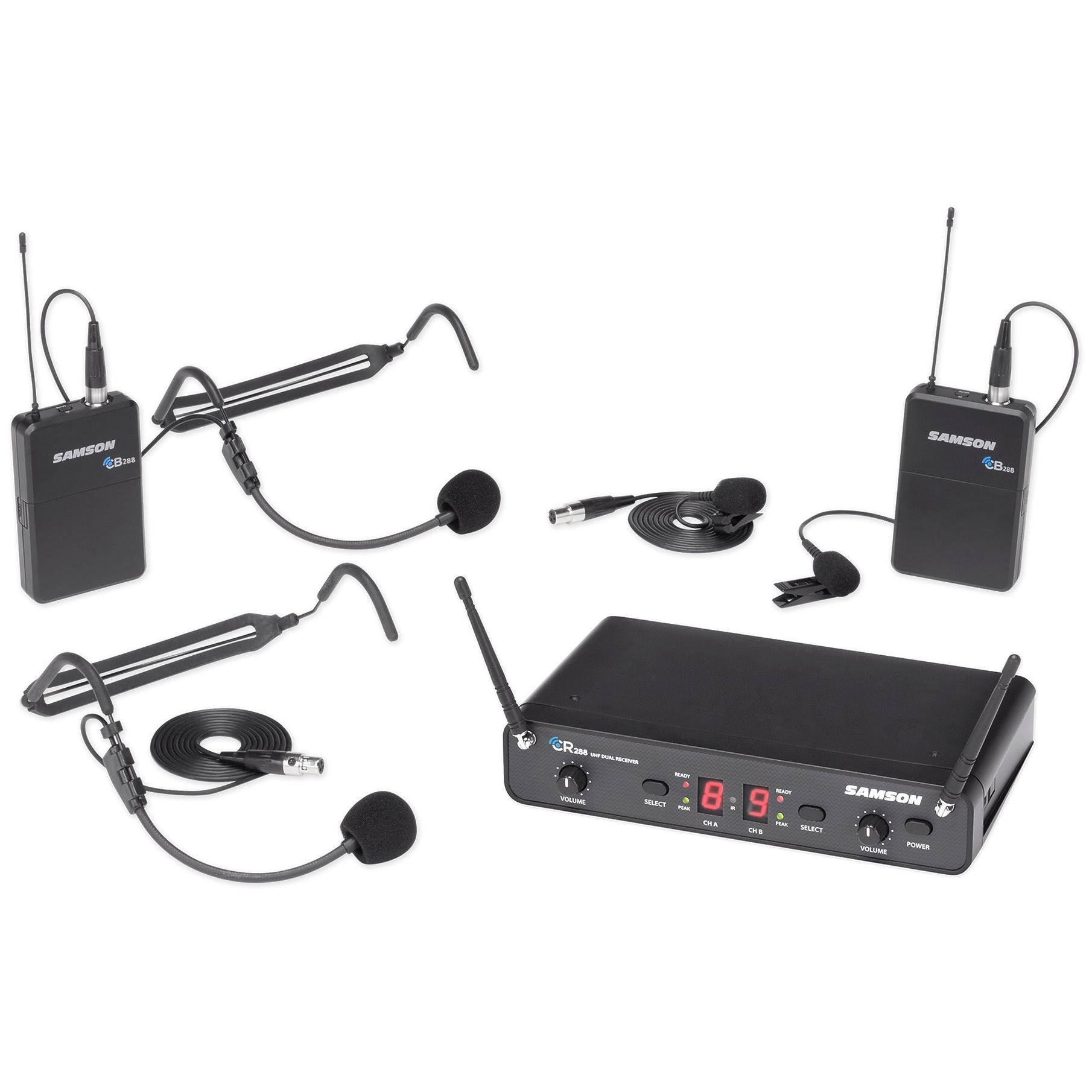 Dual Beltpack UHF Wireless Headset Mics V5669
