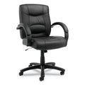 Black Leather Mid-Back Swivel/Tilt Chair V43096