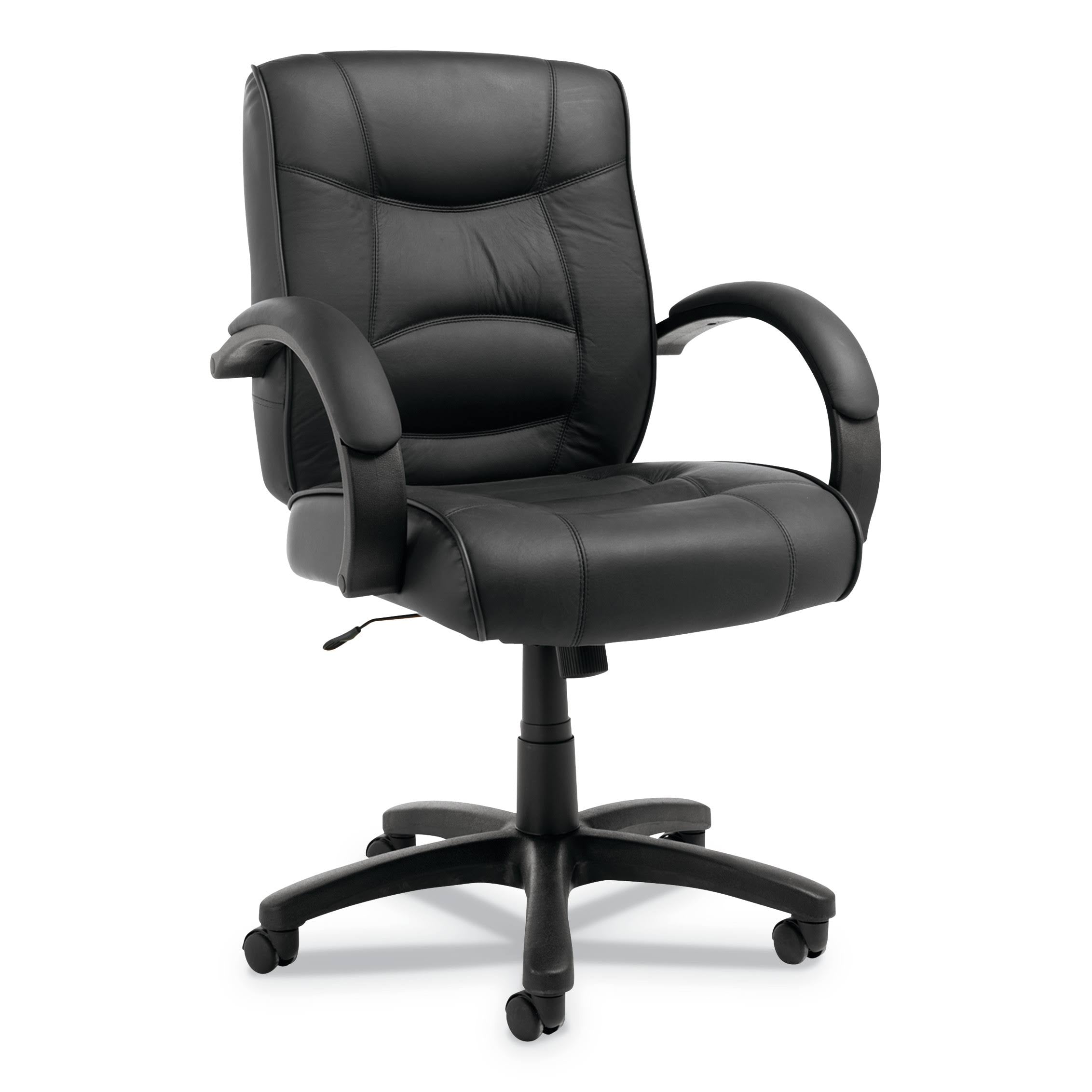 Black Leather Mid-Back Swivel/Tilt Chair V43096