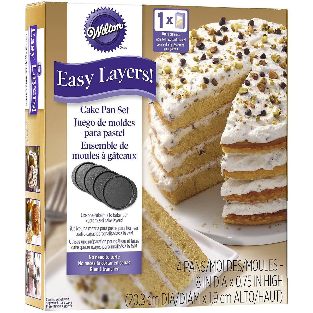 4-Piece 8in Round Non-Stick Cake Pans Set A39301