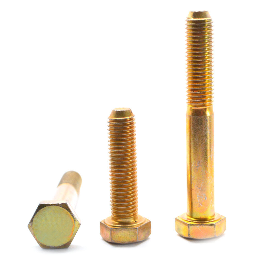 1/2-13 x 2 1/2 Coarse Thread Grade BD Hex Cap Screw - USA Alloy Steel Yellow Zinc Plated K118079
