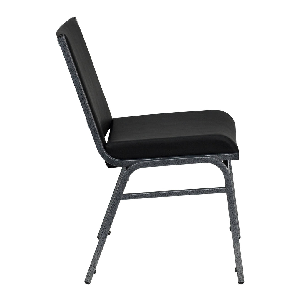 Black Patterned Fabric Stack Chair E487