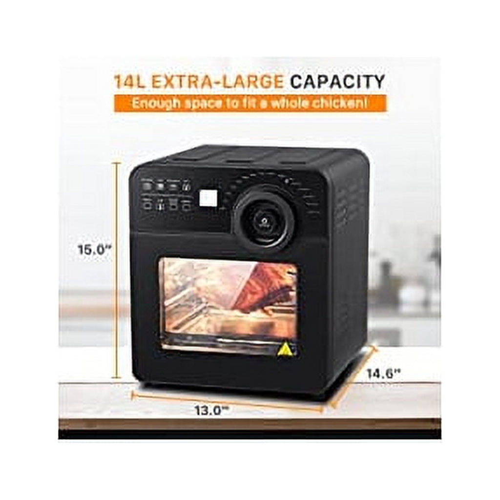 Black 16-in-1 Digital Air Fryer Oven with Rotisserie and Dehydrator K138