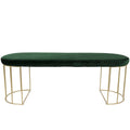 Gold and Green Velvet Dining Bench Z8568