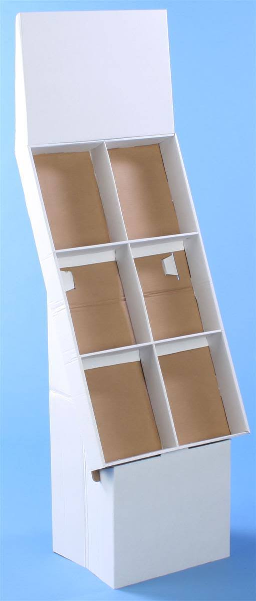 White Cardboard Floor Standing Magazine Stand, Set of 5 C592