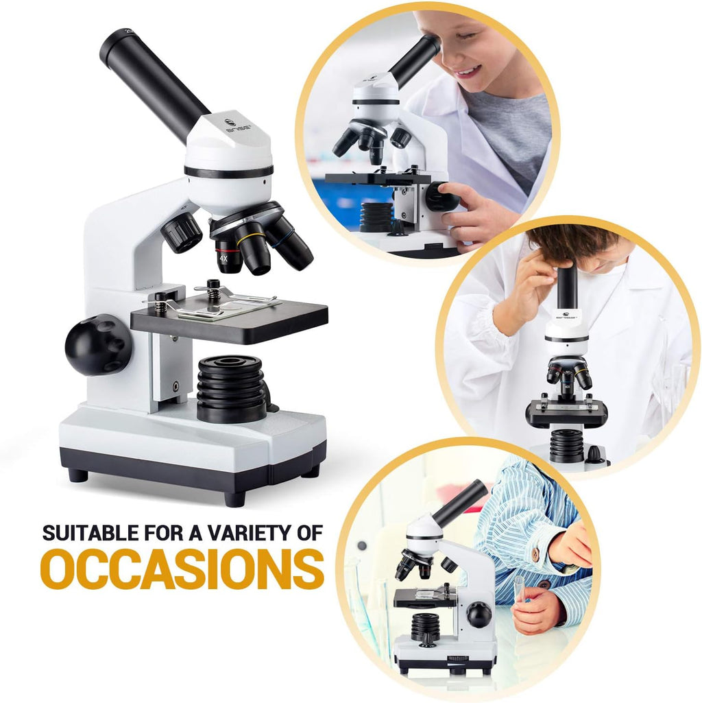 100X-1000X Magnification Compound Monocular Microscope with Dual LED Illumination G574
