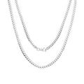 14k White Gold Solid Miami Cuban Link Chain Pendant Necklace 16" - 30" A588688