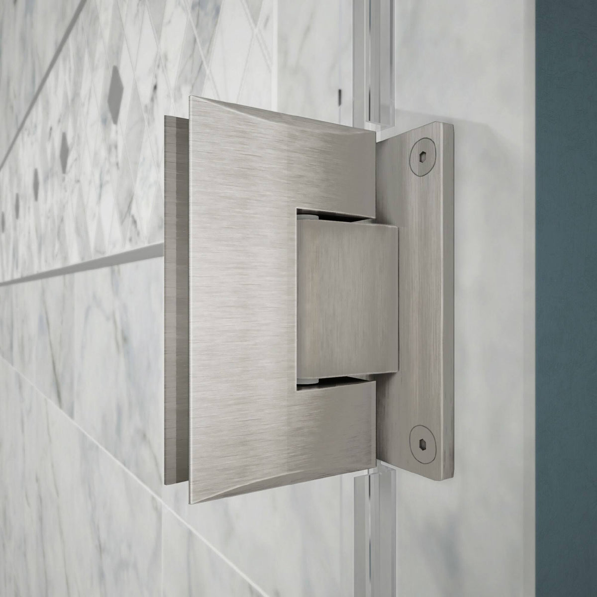 Frameless Hinged Shower Door Brushed Nickel J762965