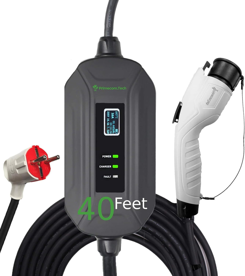 Portable Level 2 Electric Vehicle Charger, 16Amp, 30 Feet A3489
