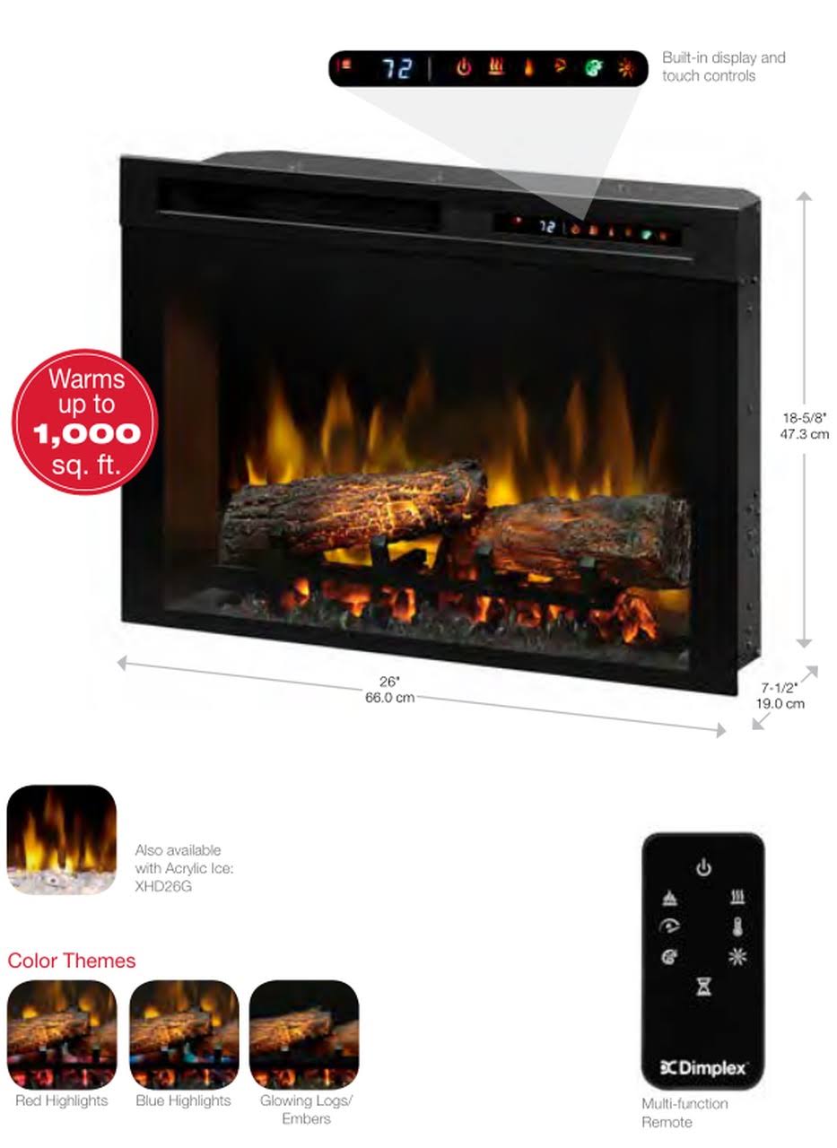 Gloss White Media Console Fireplace with Logs W896020