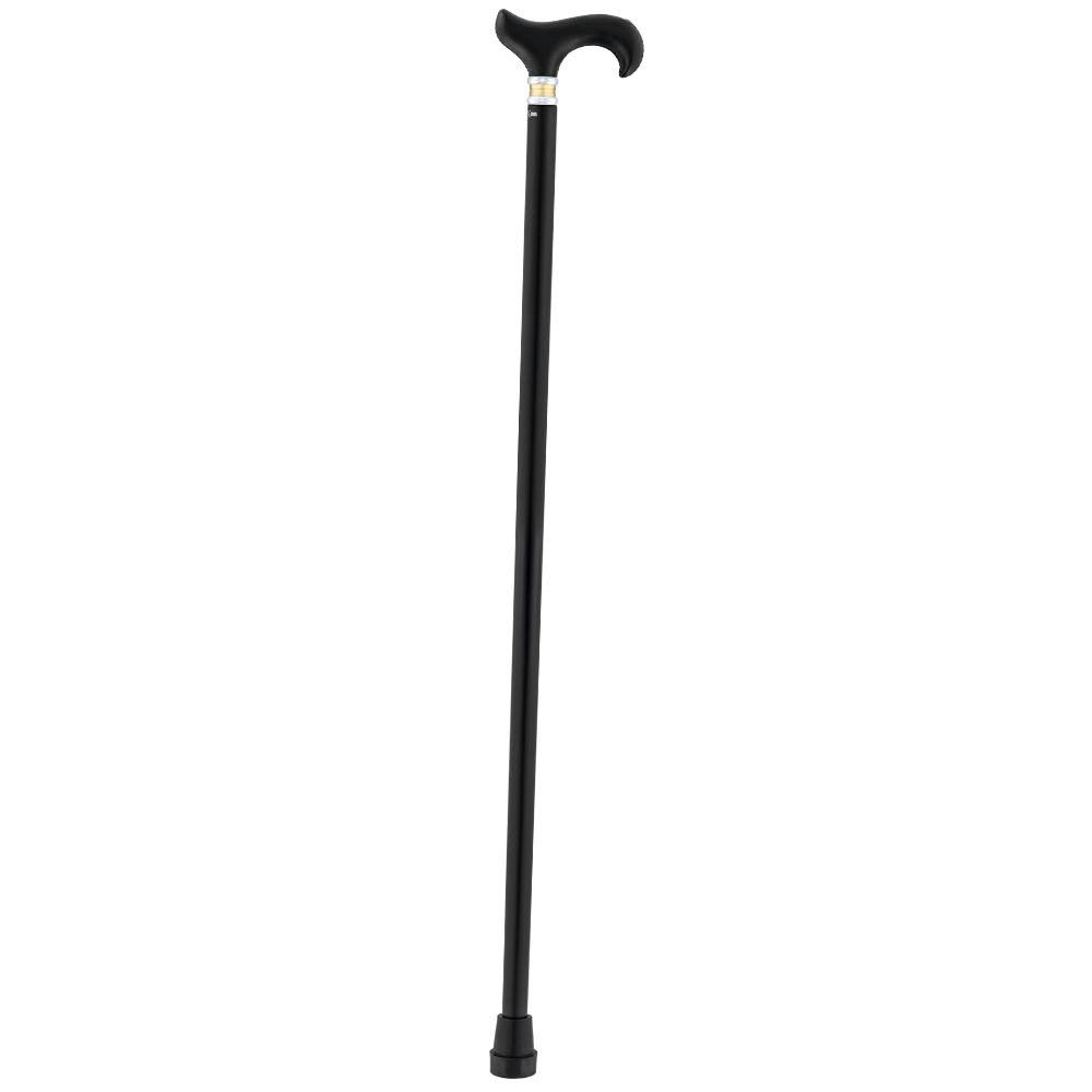 Black Leather Derby Walking Cane with Beechwood Shaft U2407