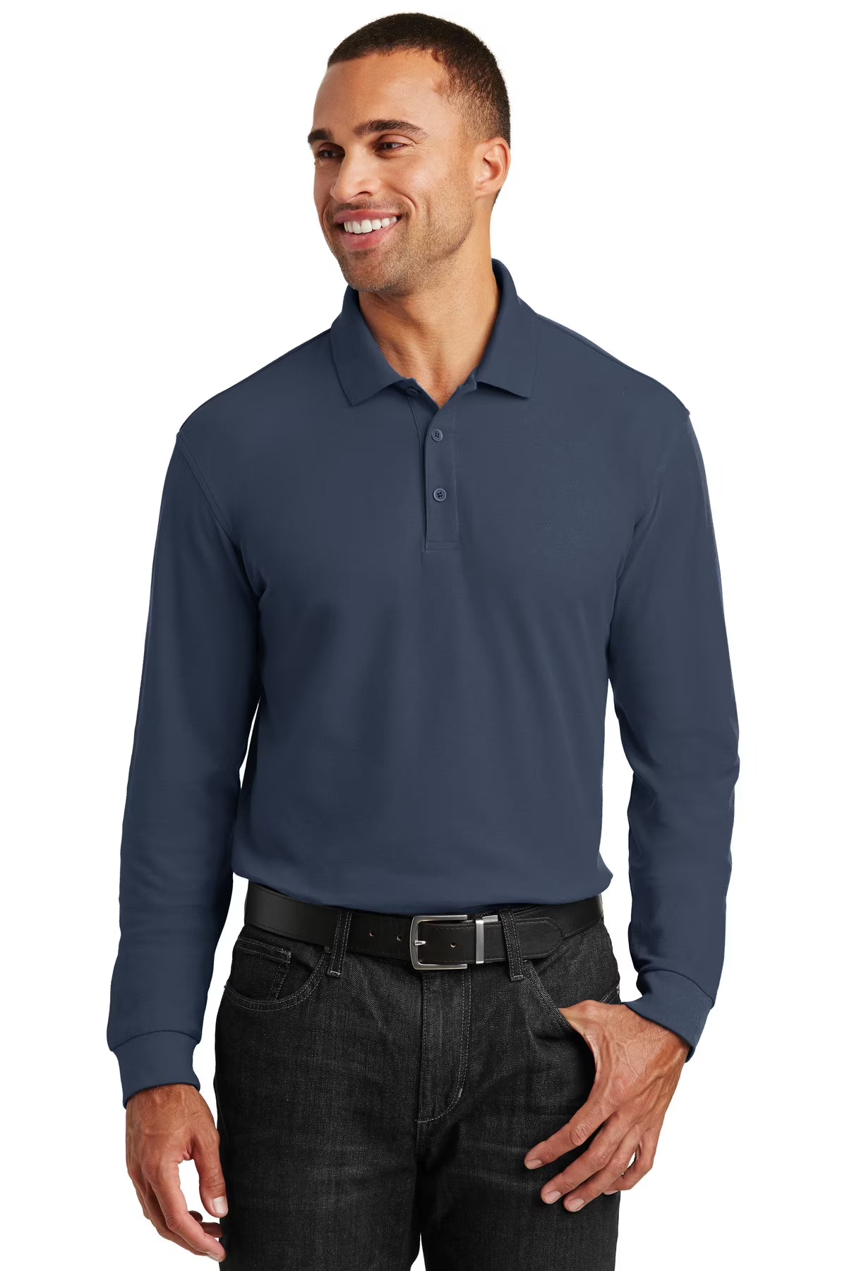 Long Sleeve Pique Polo A130