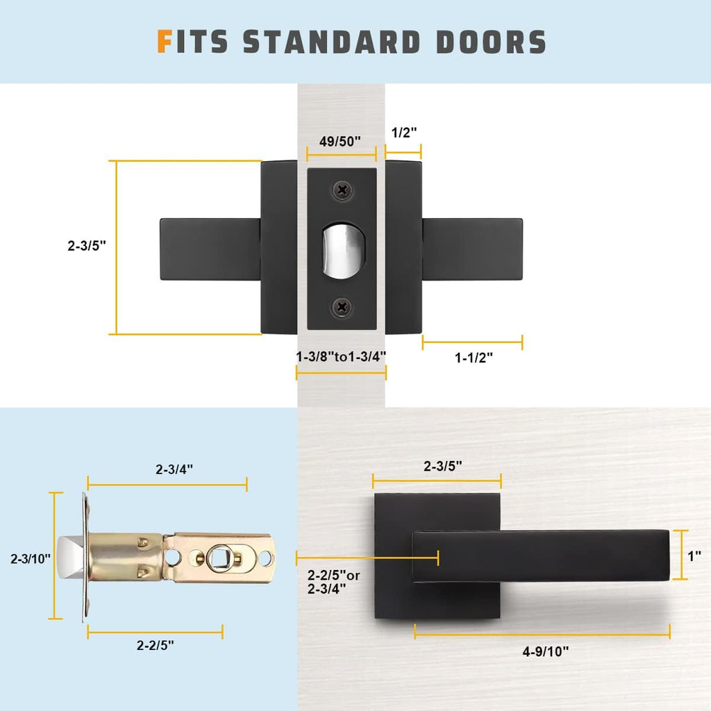 6 Pack Black Matte Door Handles Z67329
