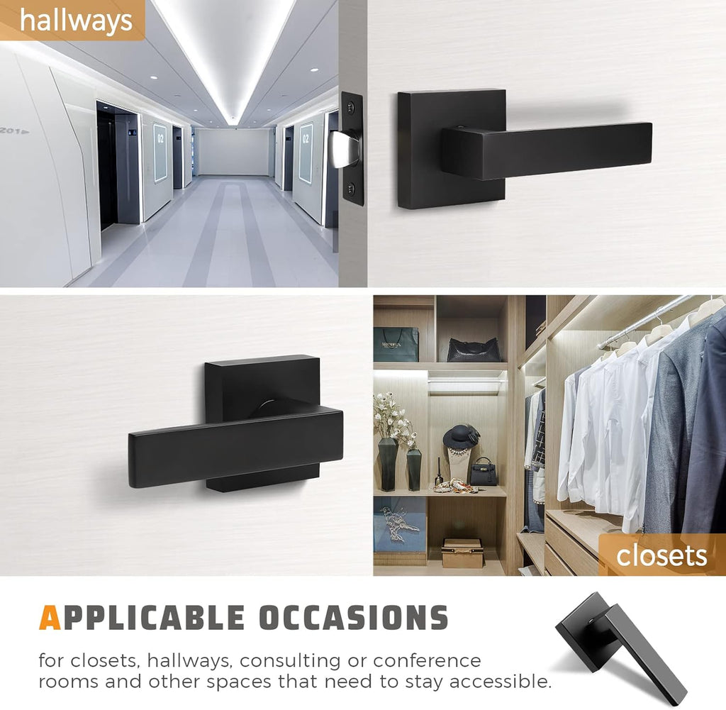6 Pack Black Matte Door Handles Z67329