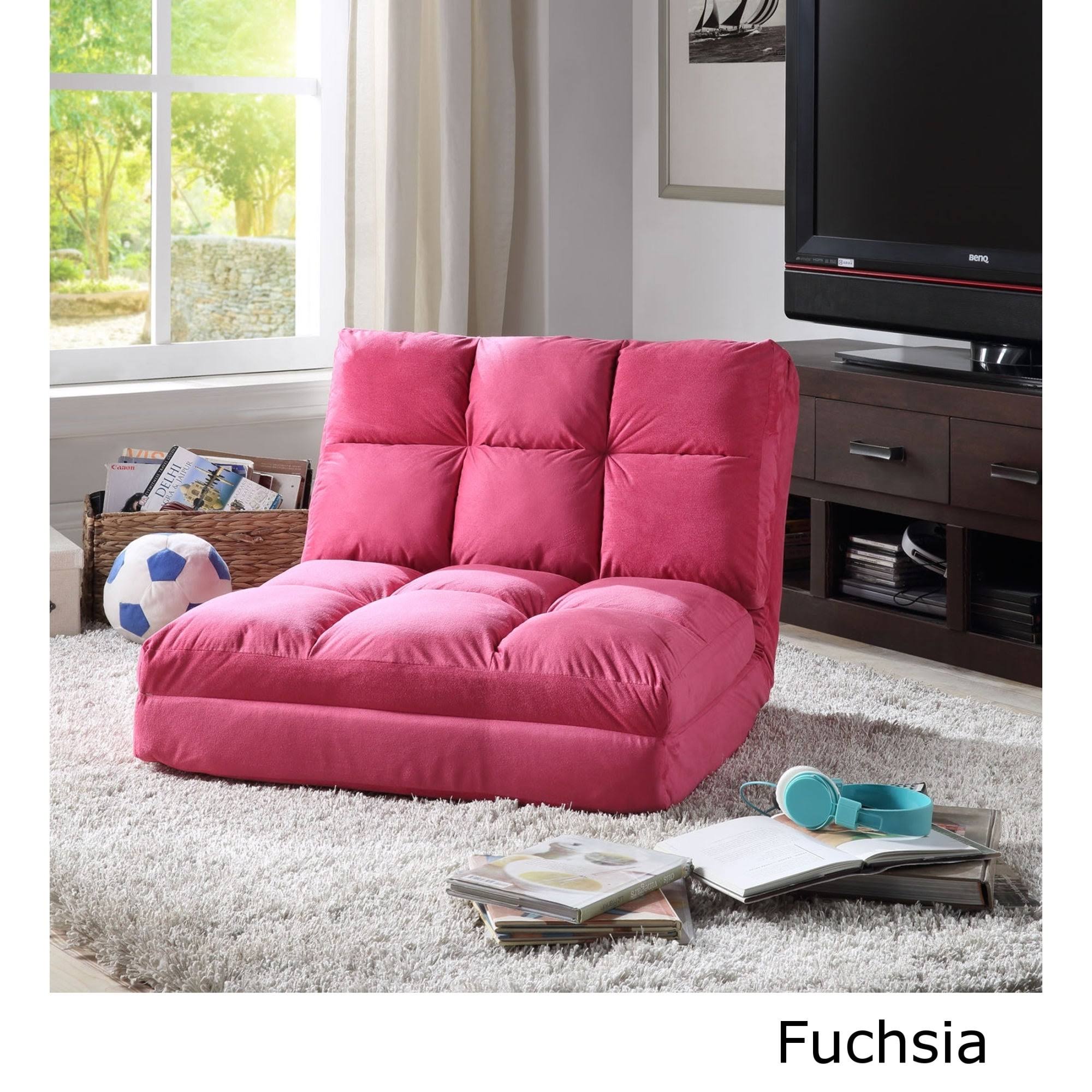 Purple Microsuede 5-Position Convertible Flip Chair Sleeper K26676