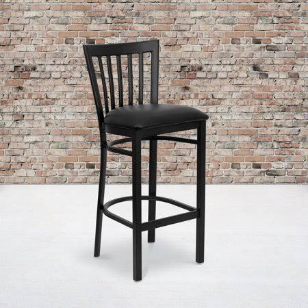 Black Metal Restaurant Barstool with Vinyl Seat Z3492