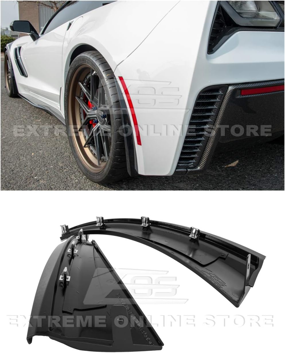 Carbon Flash Metallic ABS Plastic Rear Side Splash Guards Mud Flap Pair P610334