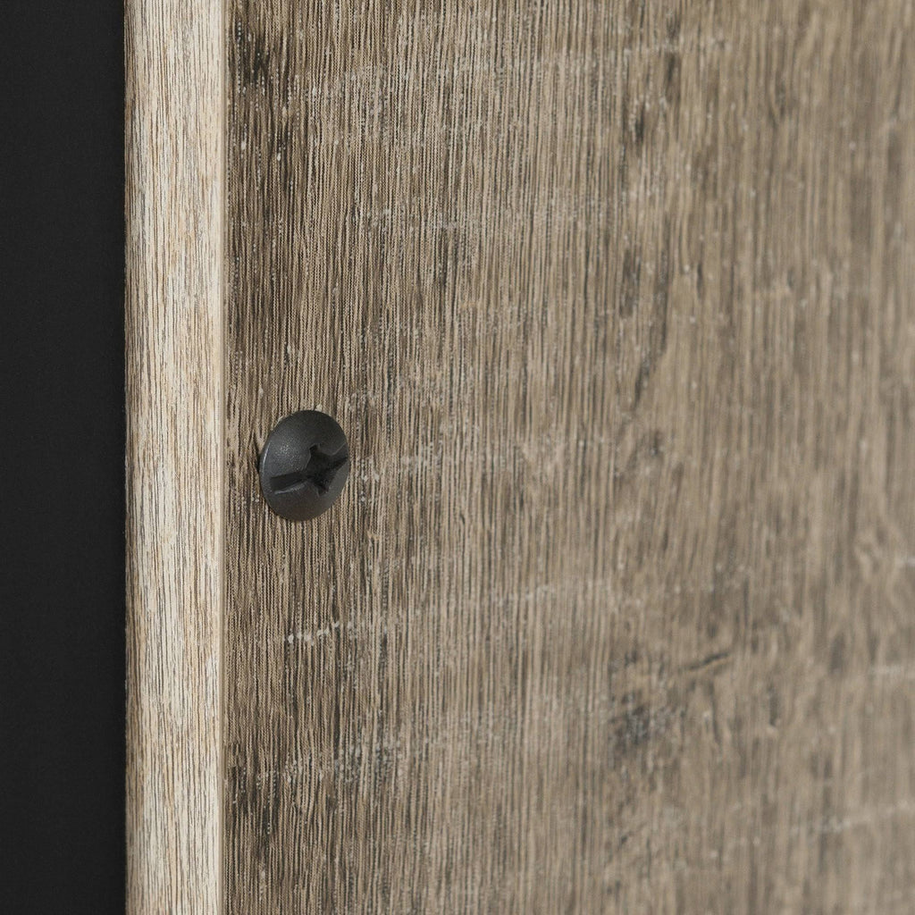 Matte Black/Weathered Oak Desk with Drawers R583008