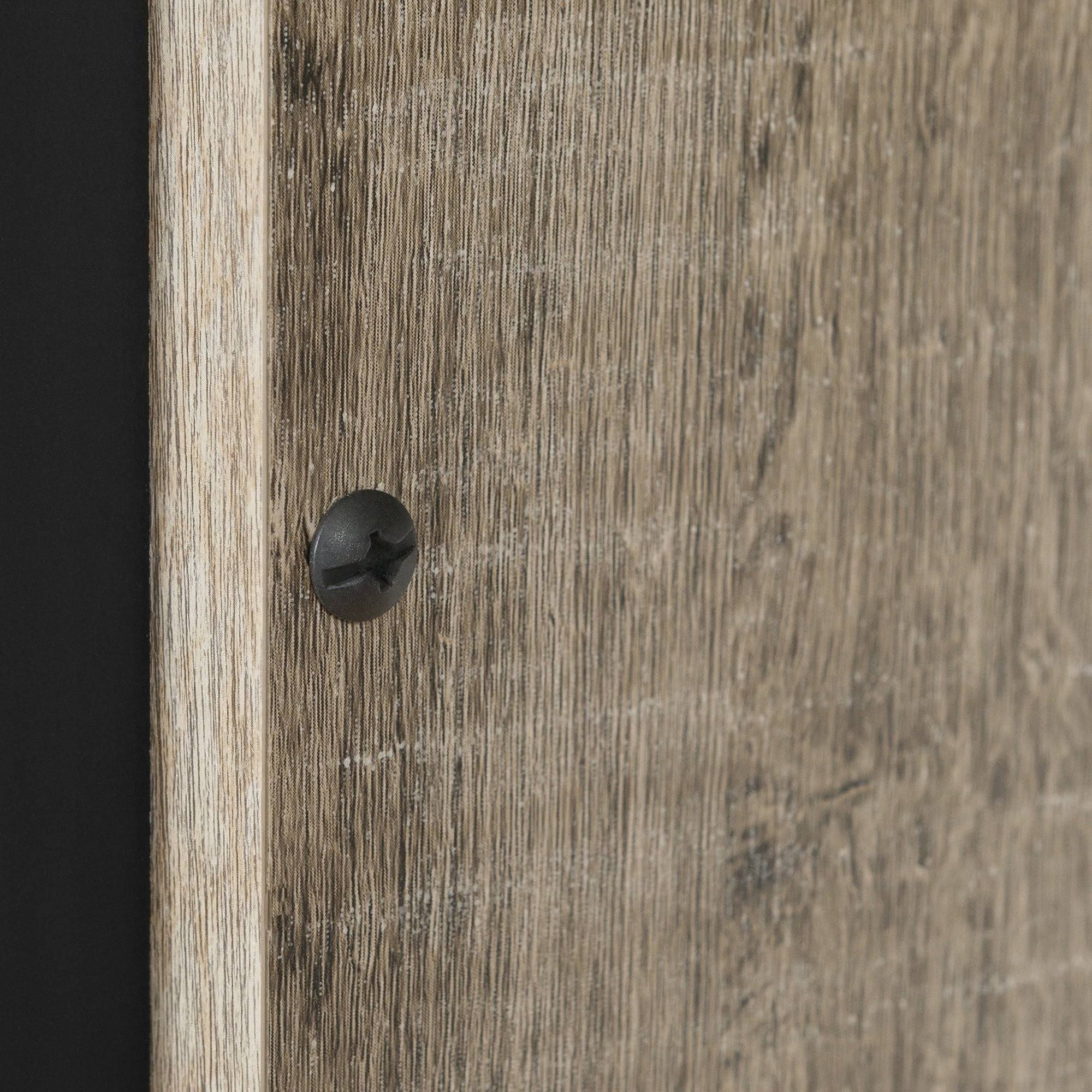 Matte Black/Weathered Oak Desk with Drawers R583008