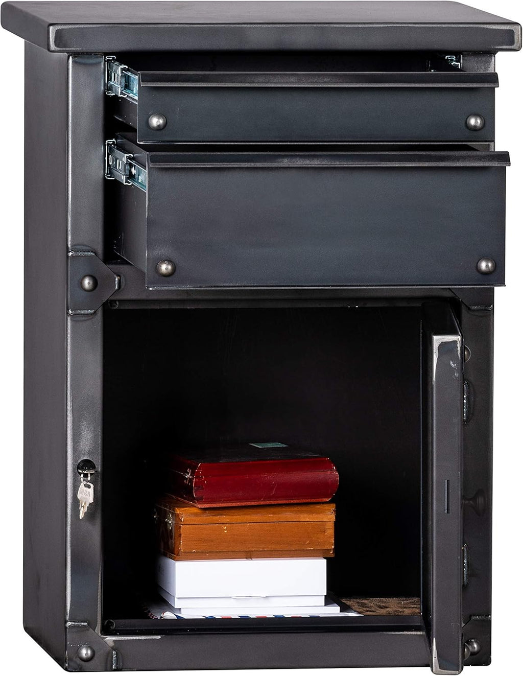 Nightstand with 2 Heavy Duty Drawers and Locking Cabinet C574758