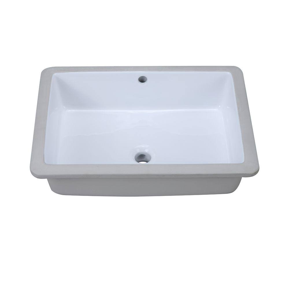 Rectangular Undermount Bathroom Sink White U20134