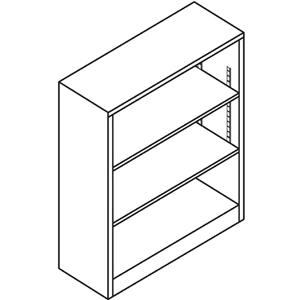 Metal Bookcase Three-Shelf Putty U2830