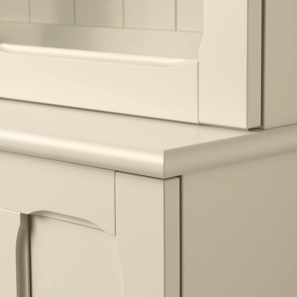 Light Beige Cabinet with Glass Doors G651895