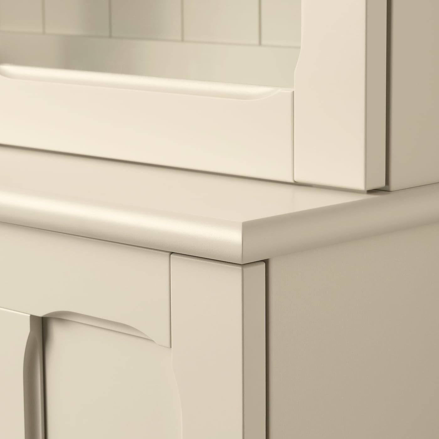 Light Beige Cabinet with Glass Doors G651895