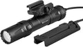2000 Lumens Picatinny Rail Mounted Rechargeable Tactical Flashlight with Remote Pressure Switch, 300 Meters Beam Distance, Black E8628