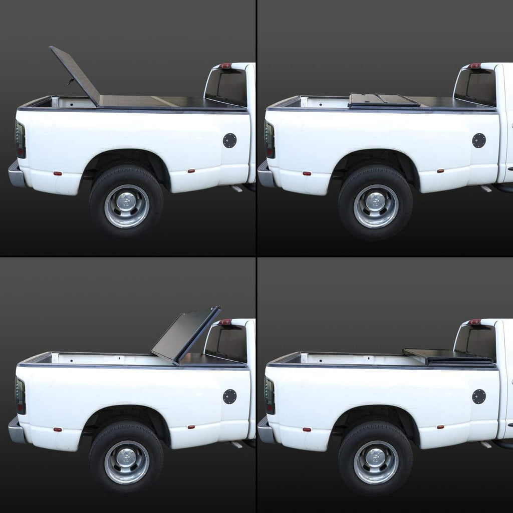 Black Powdercoated Tri-Fold Truck Tonneau Cover U462