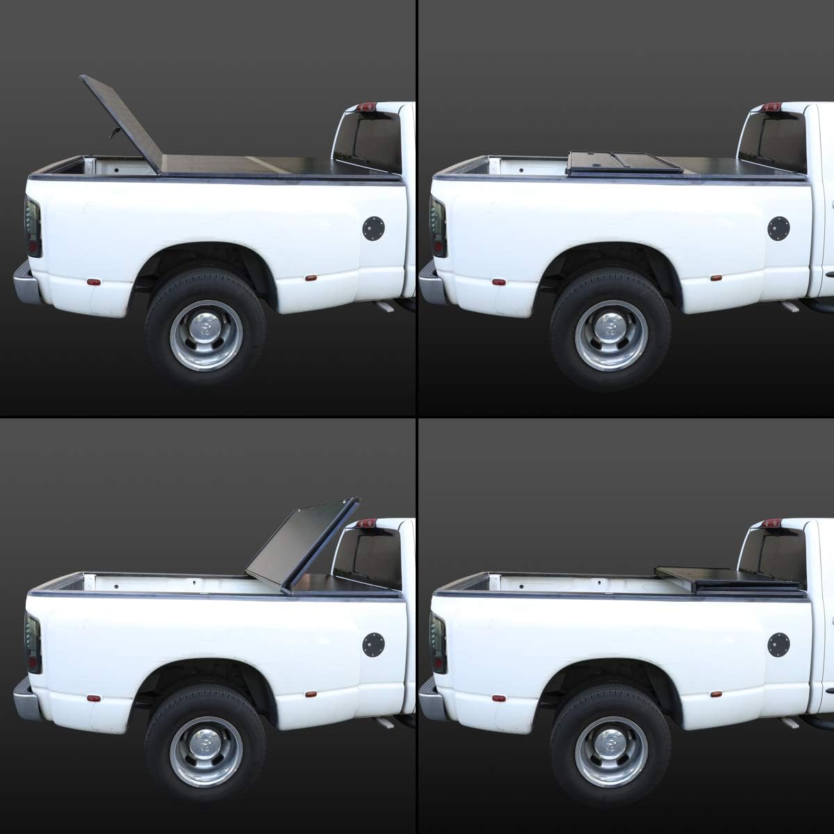 Black Powdercoated Tri-Fold Truck Tonneau Cover U462
