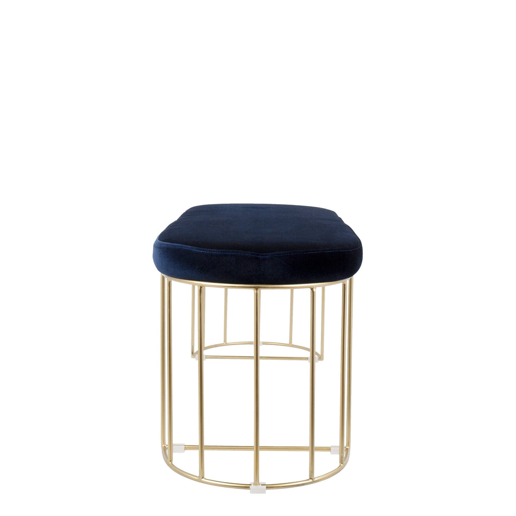 Gold and Green Velvet Dining Bench Z8568