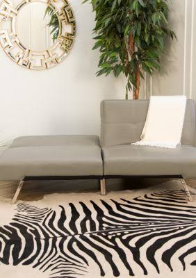 Gray Leather Convertible Sofa V158553