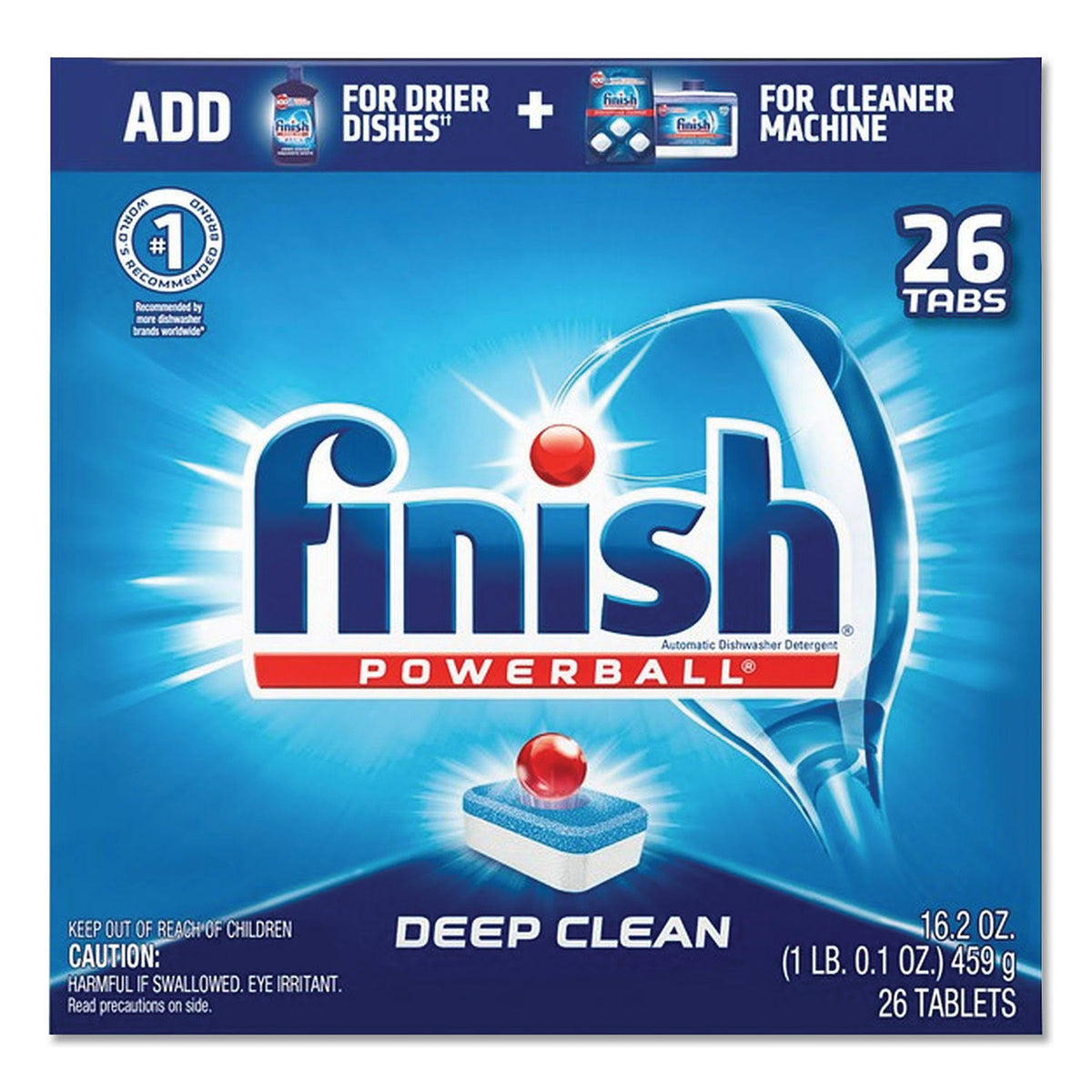 Finish Powerball Dishwasher Tabs, Fresh Scent, 26/Box, 8 Boxes/Carton L7513