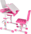 Pink Height Adjustable Kids Desk and Chair Set P26948