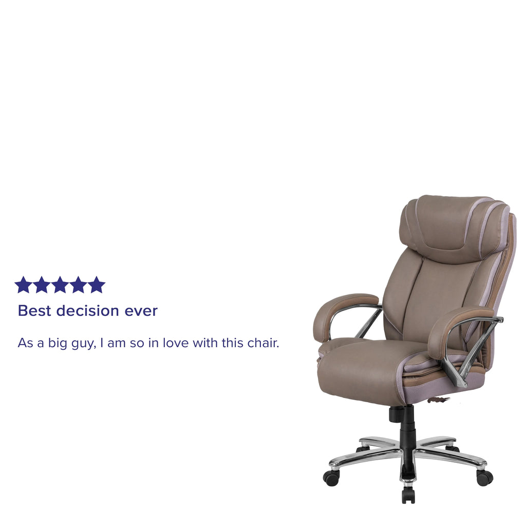 Taupe LeatherSoft Executive Swivel Office Chair Q4688