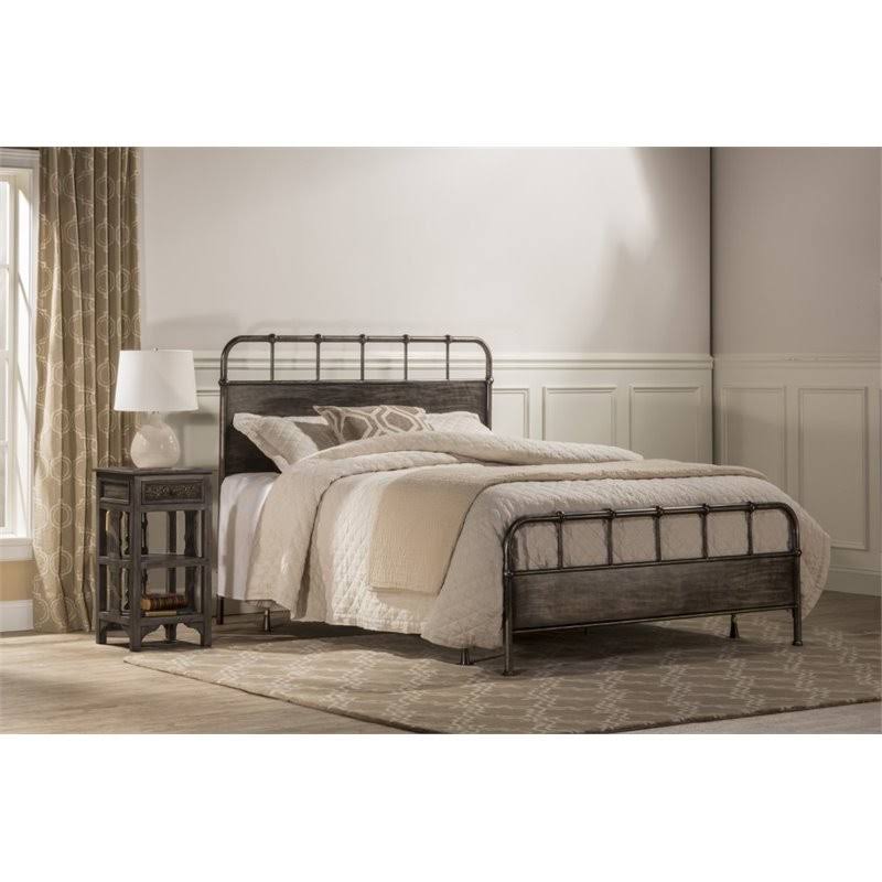 Queen Panel Bed in Rubbed Black J57727