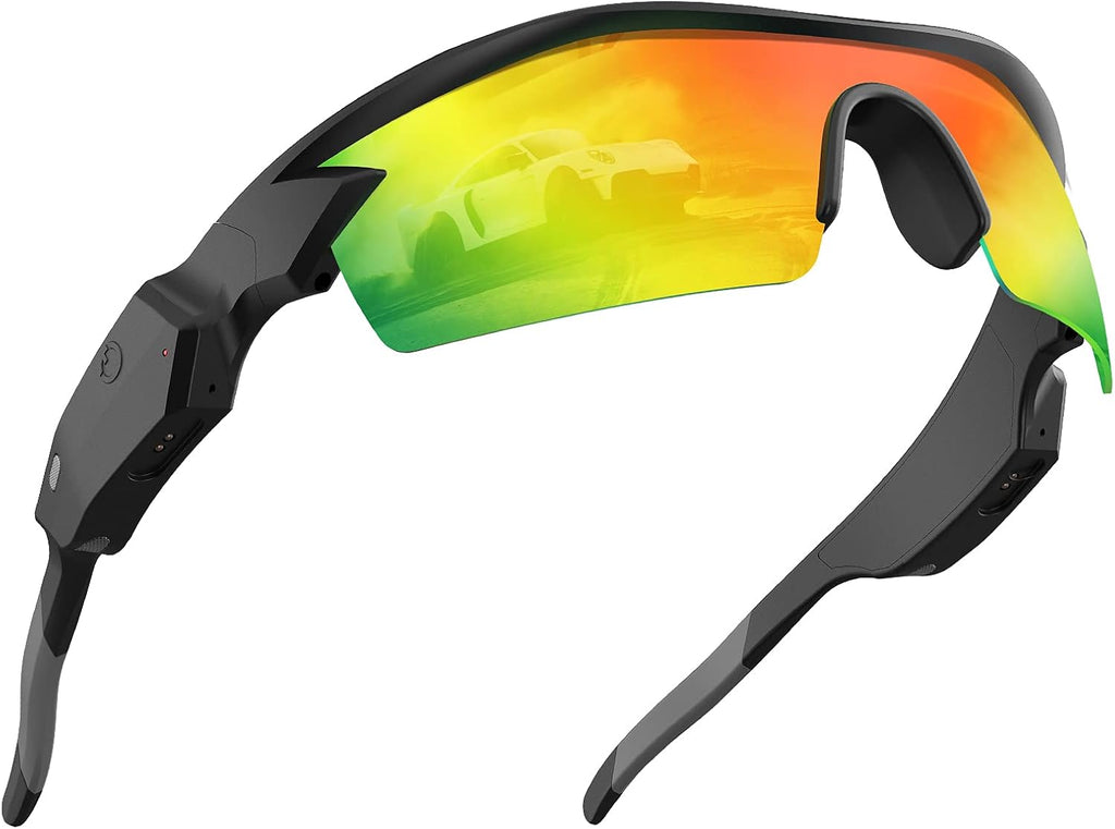 Bluetooth Sunglasses with Polarized Mirrored Green Purple X115887