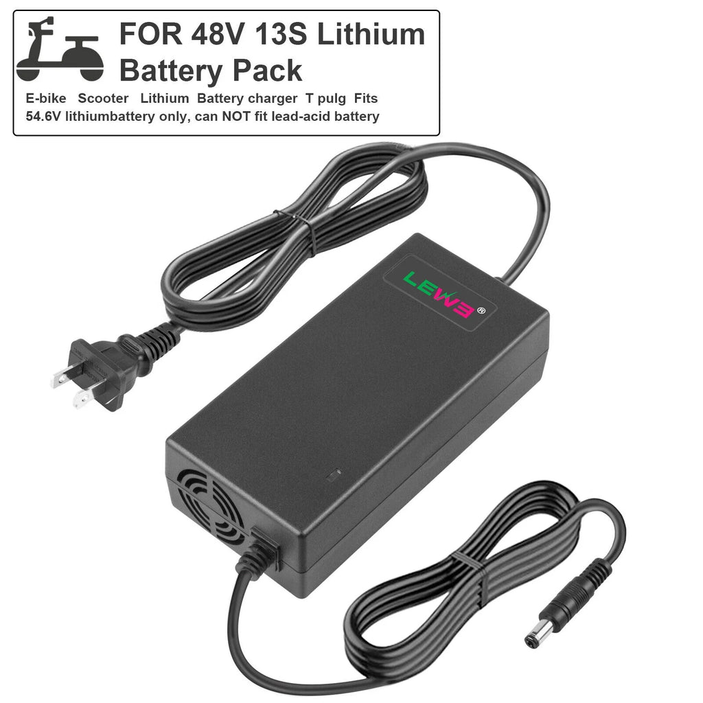 54.6V 2A E-bike Charger for 48V Li-ion Battery 5.5x2.1/2.5mm Tip T30369