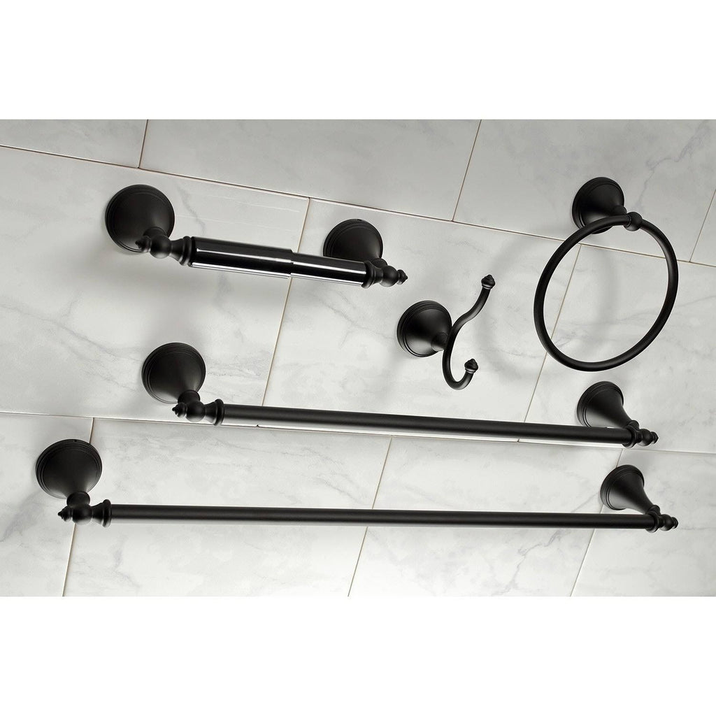 Black 18-inch and 24-Inch Towel Bar Bathroom Accessory Set V498403