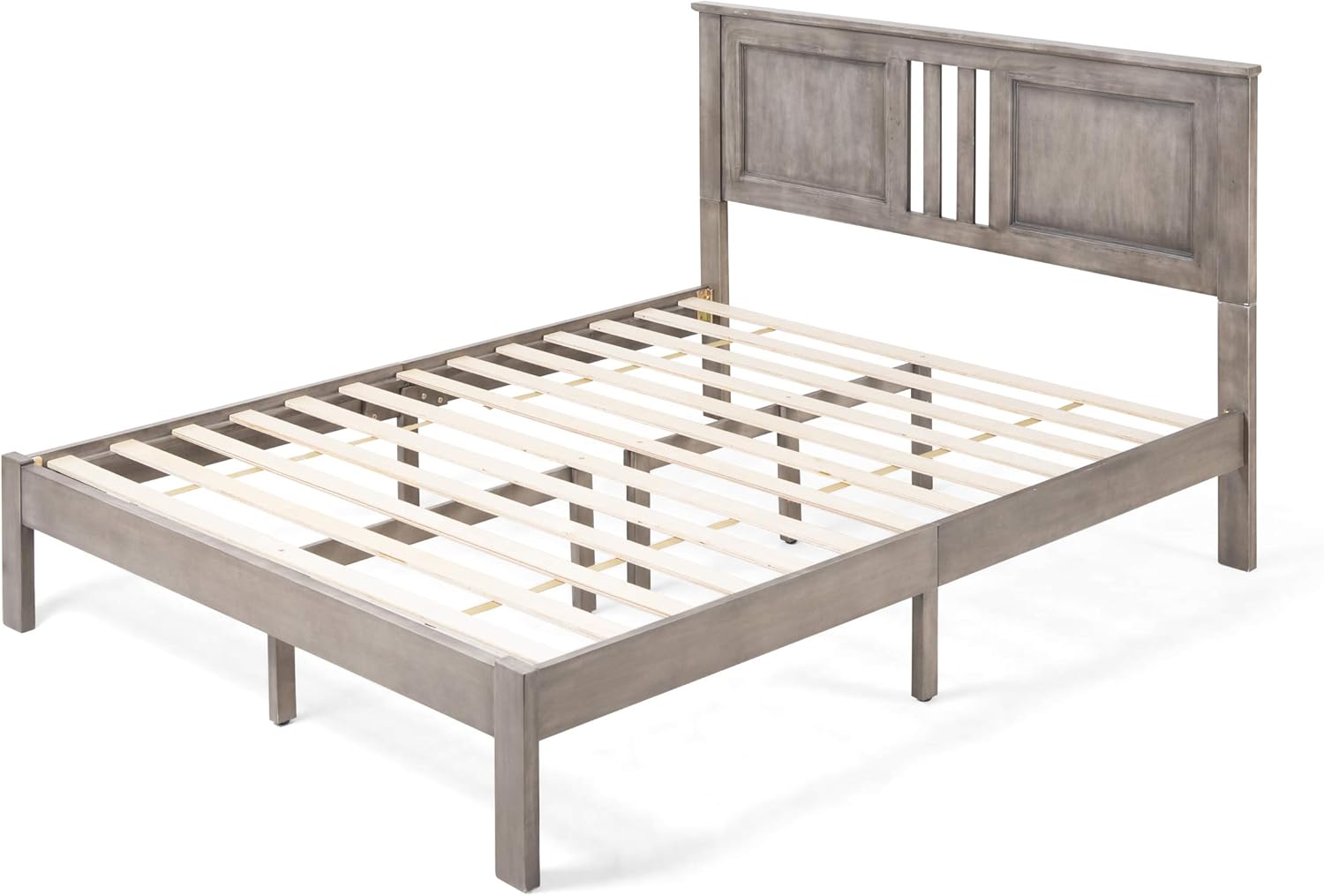 Gray Acacia Wood Queen Bed Platform A161044