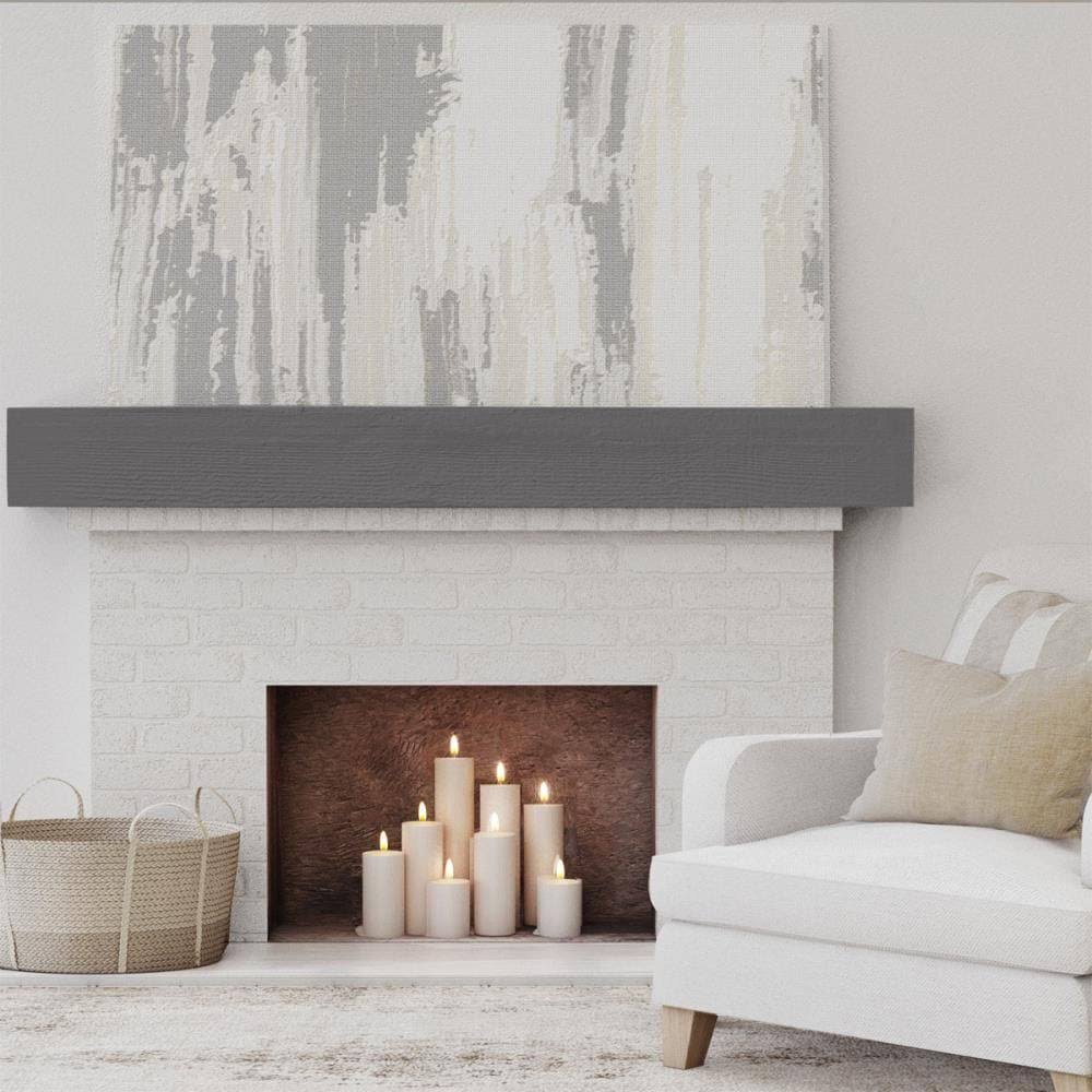 Rough Sawn Faux Wood Fireplace Mantel, Aged Cedar P700579