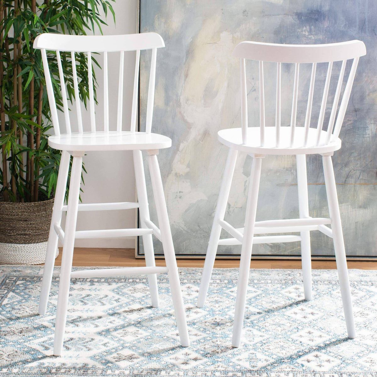 White Bar Stool (Set of 2) S193