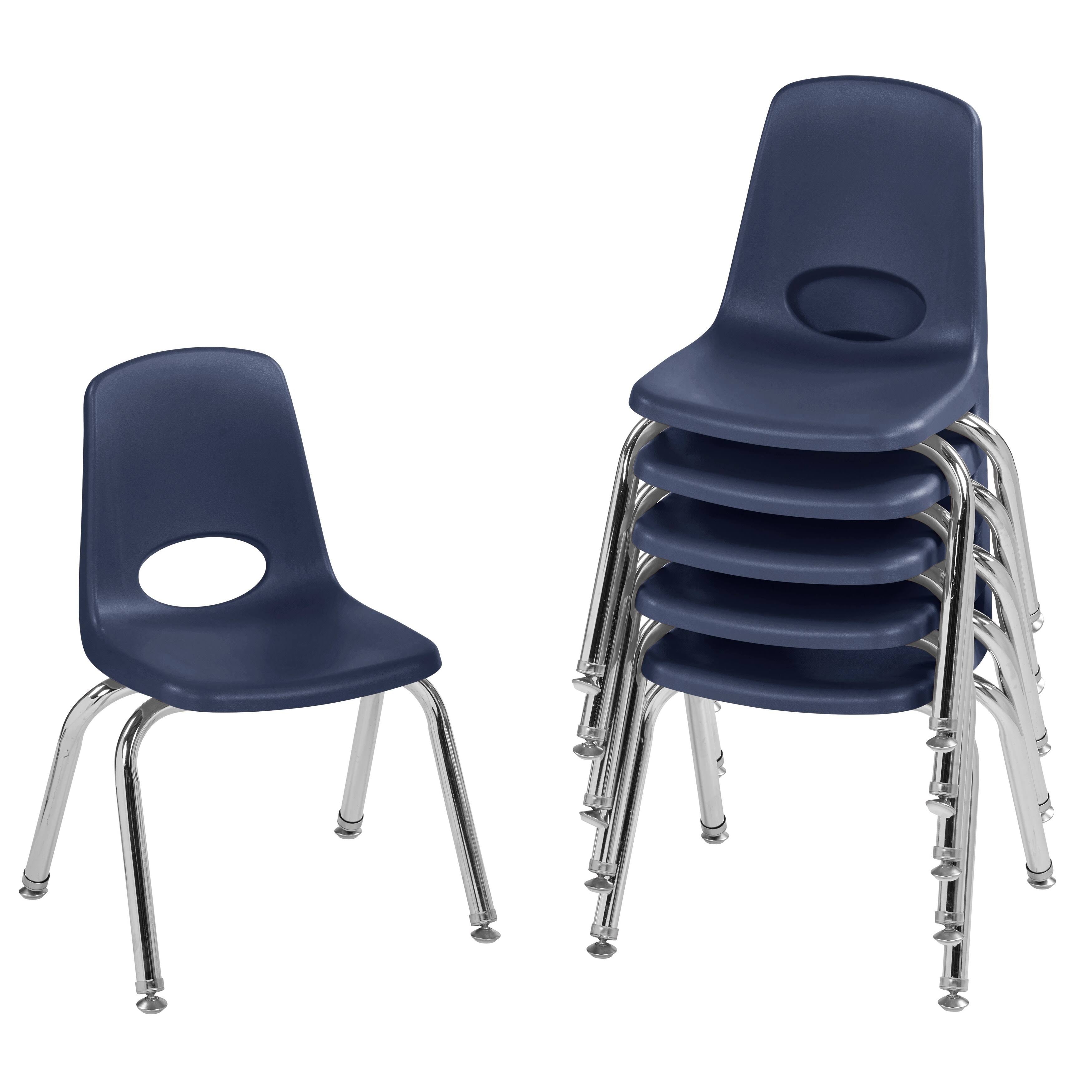 Navy Stack Chair with Swivel Glides, 6-Piece Set M6287