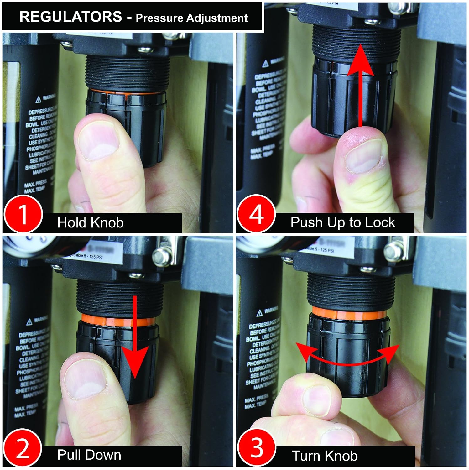 1/4 NPT Mini Polycarbonate Air Filter Regulator and Lubricator System Pack of 2 U254