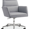 Rolling Office Chair in Sumner Linen White Brown Performance Fabric E542